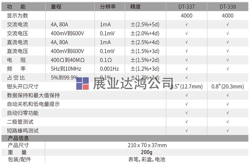 DT-338 小電流數(shù)字鉗形表