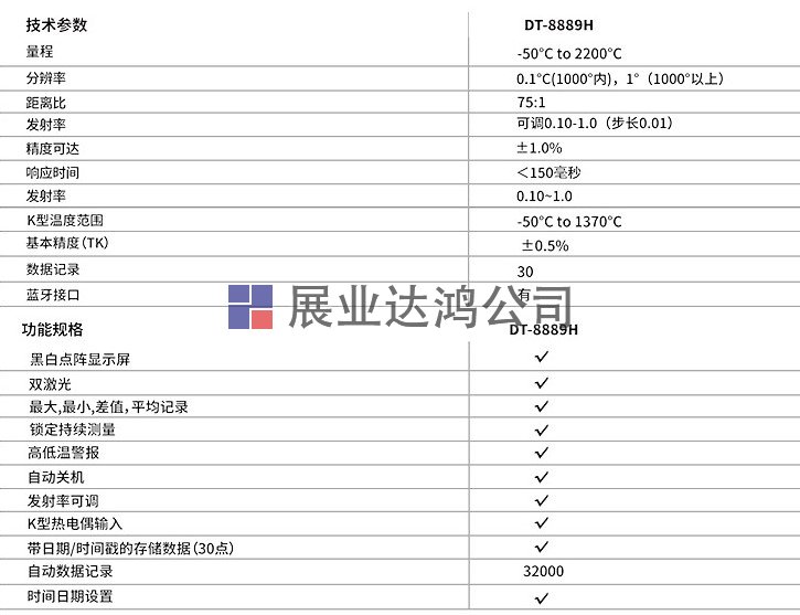 遠(yuǎn)距離工業(yè)型高溫紅外線測溫儀DT-8889H